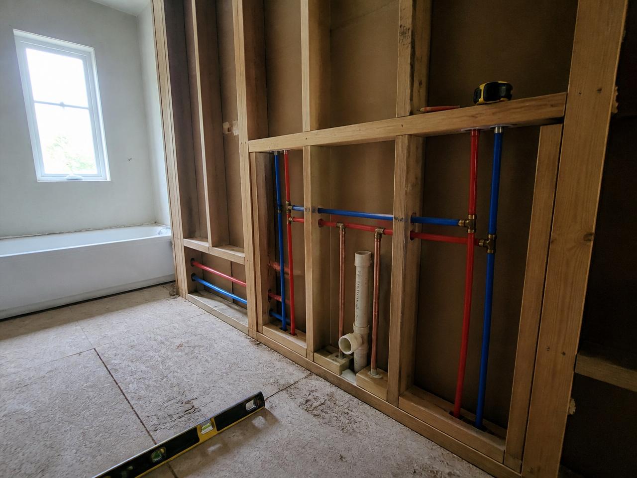 Bathroom remodel plumbing in Round Rock